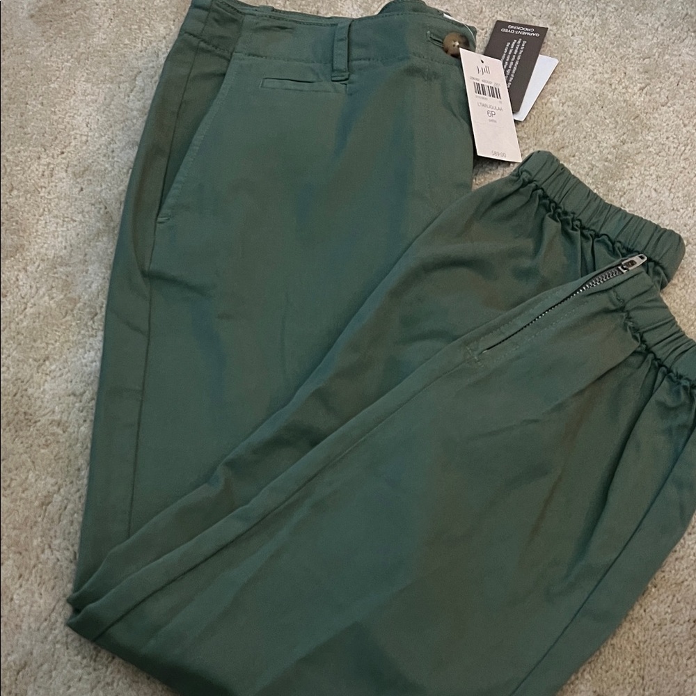 J. Jill Dark Green jogger with Elastic Waist Size 6P- NWT